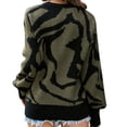 thumbnail image 4 of Black and Friday Deals 2023 Cotonie Women's Winter Printed Long Sleeve Round Neck Sweater Knitted Pullover 2023 Trendy Casual Tops,Green,M, 4 of 4