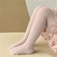 thumbnail image 6 of Toddler Baby Girl's Ribbed Tights Seamless Stretchy Knit Pantyhose Footed Leggings Comfortable Breathable Cotton Bottoms for School Dance Party Dress Daily Wear, 6 of 9