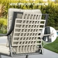 thumbnail image 2 of POCASSY Patio Swivel Chairs Dining Chairs Set of 2, Heavy Duty Swivel Dining Chairs with Beige Tied Cushion, High Back Metal Dining Chairs, 2 of 9