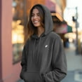 thumbnail image 5 of Dalix Heartly Ghost Embroidery Relaxed Hoodie Soft Fleece Sweatshirt Drawcord Fit Lounge Womens in Charcoal Htr XL X-Large, 5 of 5