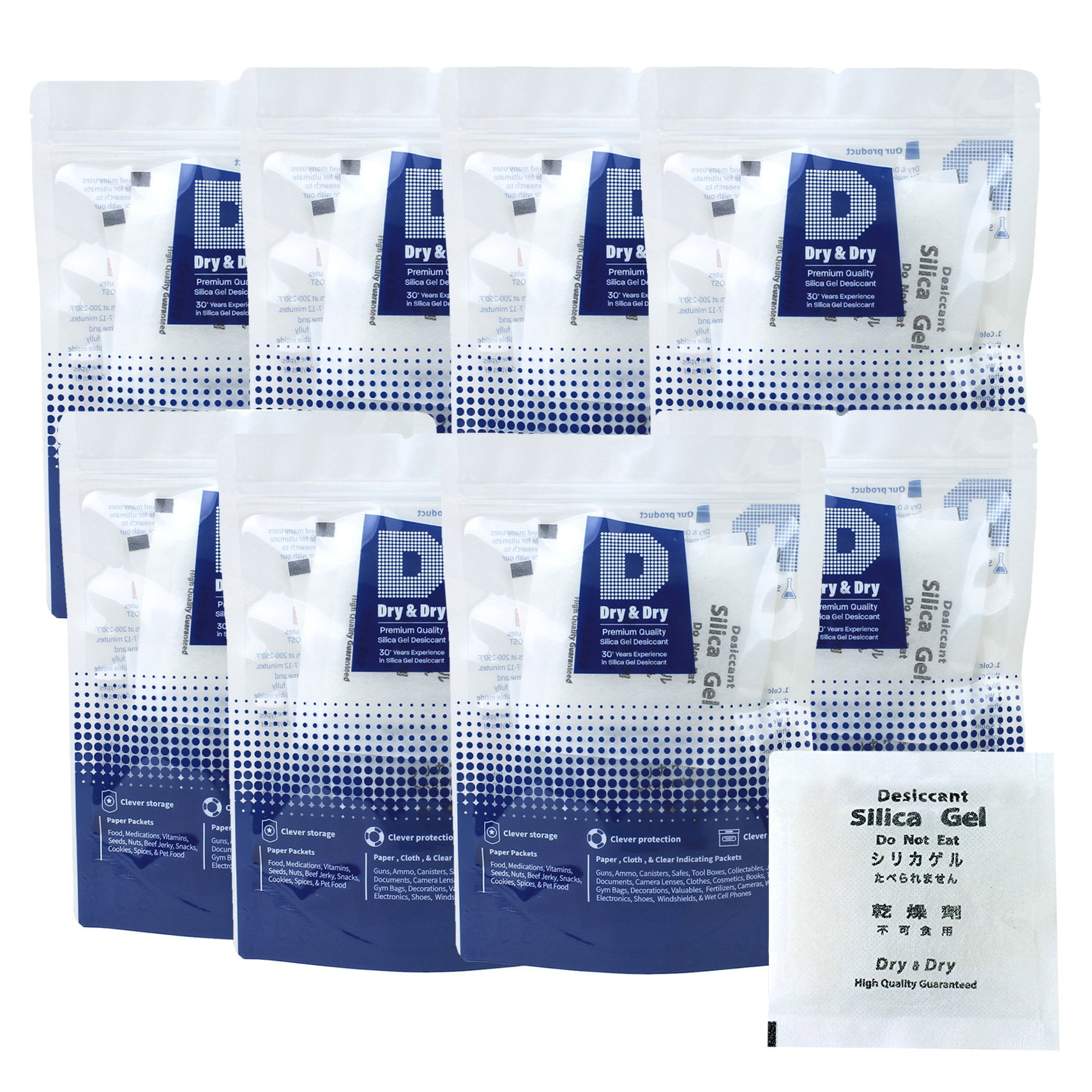 50 Gram [100 Packs] "Dry & Dry" Premium Silica Gel Packets Desiccant