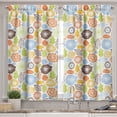 thumbnail image 2 of Ambesonne Retro Valance & Curtain, Flowers Leaves Circles Plot, 55"x30", White Multicolor, 2 of 7