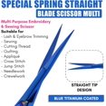 thumbnail image 3 of Cross Edge Spring Scissors 5 Inch straight Stainless Steel Precision Eyebrow & Eyelash Shaping & Trimming Scissor, Snips Squeeze, Embroidery & Knitting Micro Tip Craft (Blue), 3 of 18
