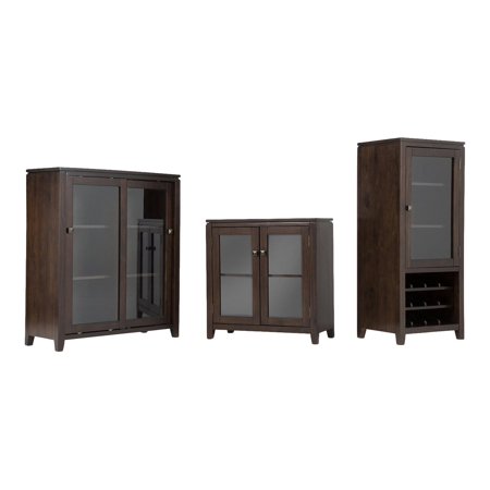 Simpli Home - Cosmopolitan Contemporary Low Storage Cabinet - Coffee Brown