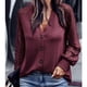 thumbnail image 1 of Blusa de color puro,Blusa de mujer Blusa de moda de color puro Camisa femenina con cuello en V Elegante y moderna, 1 of 7