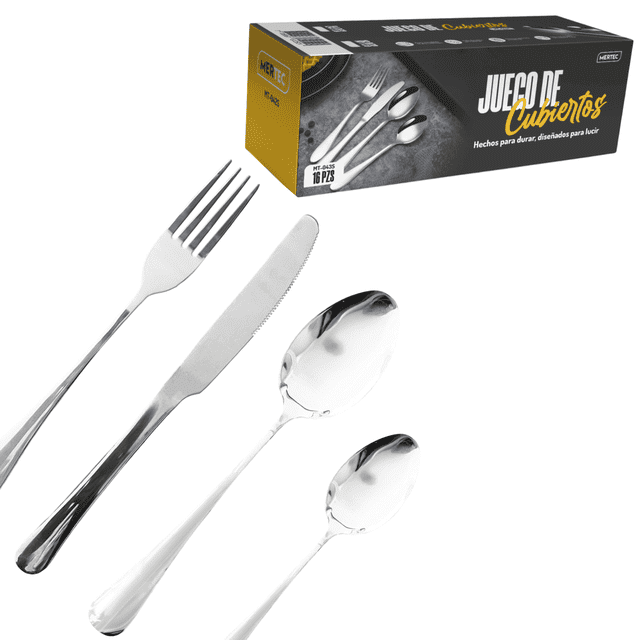 Set Cubiertos 24 piezas Mertec Acero Inoxidable