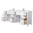 thumbnail image 3 of Wyndham Collection Beckett 84" Wood Double Bathroom Vanity in Nickel/White, 3 of 6