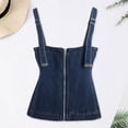 thumbnail image 5 of Daznico Womens Denim Corset Tank Top Square Neck Wide Strap Sleeveless Casual Summer Everyday Blouse,XL, 5 of 5