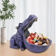 thumbnail image 5 of aboxoo Hippo Statue,Large Hippopotamus Figurine Home Sculpture with Resin, Hippo Candy Jar, Candy Dish Bowl for Office Desk, Key Bowl for Entryway Table,Container Storage Art Decor Box(Dark Blue), 5 of 10