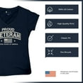 thumbnail image 6 of Proud Veteran Women's V-Neck T-shirt Veteran's Day Military Honor US Flag Army Air Force RED Friday American Patriot Tee, 6 of 7