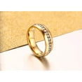 thumbnail image 3 of K-KED Fashion Delicate Jewelry Stainless Steel Gilded Crystal Zircon Couple Rings Size 5-13-12-Gold, 3 of 8