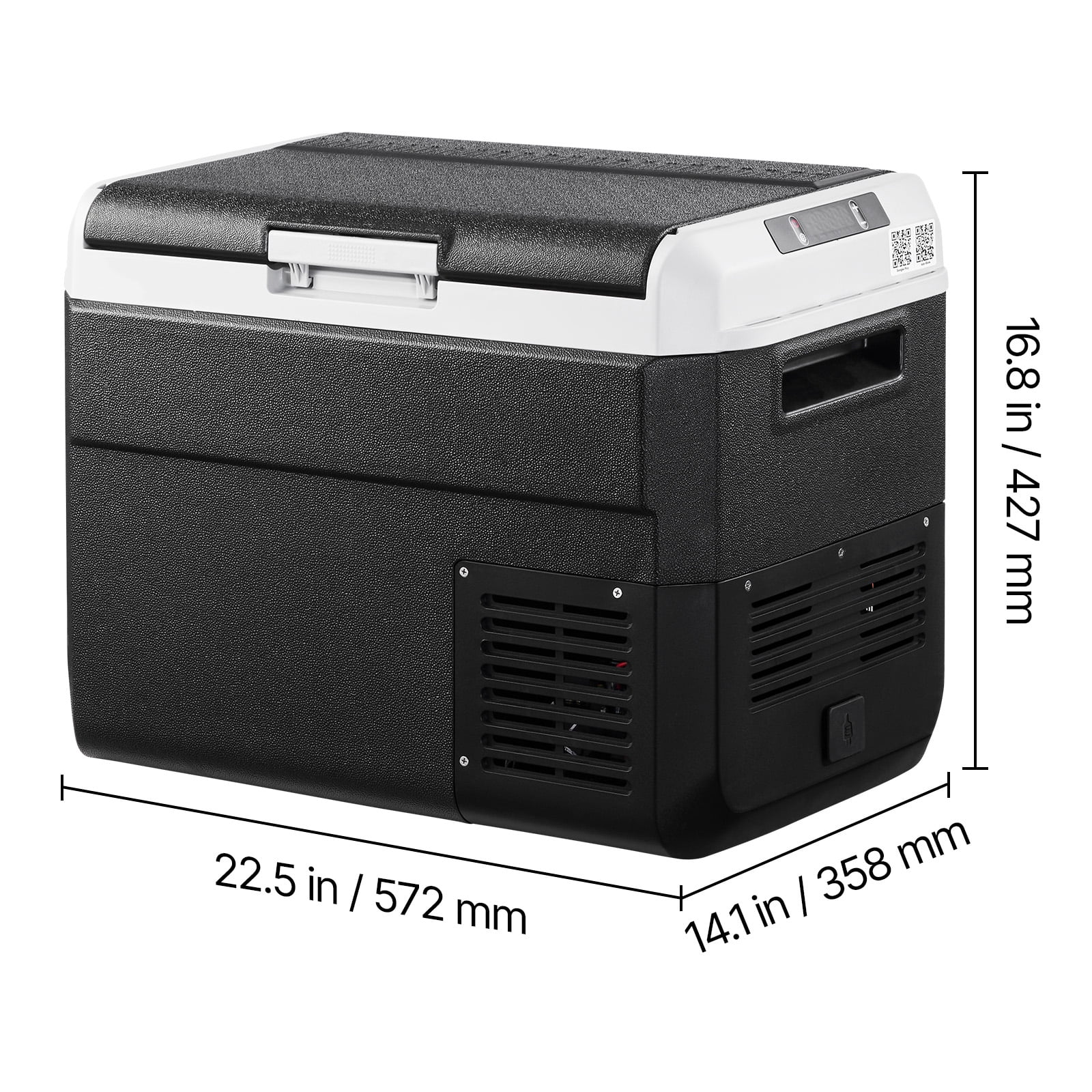 KFFKFF 12V Portable Car Refrigerator, 31.7QT/30L Electric Cooler with Adjustable Temperature Range -4℉ to 68℉, Dual Power Options for Outdoor Adventures, Camping, Travel, and RV Use