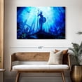 thumbnail image 3 of Elephant Stock Underwater Amphitrite Statue Wall Art - Horizontal Canvas Wall Art - Living Room Wall Decor - Fantasy And Sci-fi Canvas - Blue And Turquoise Decor - 48" x 32", 3 of 8