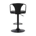 thumbnail image 6 of Black Faux Leather & Metal Base Adjustable Bar Stool, 6 of 10