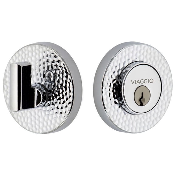 Viaggio Clomhmclo_Sc_234 Circolo Hammered Solid Brass Round Rosette Single Cylinder