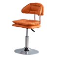 thumbnail image 4 of Taburete de Bar rodante, silla giratoria de salón con respaldo, altura ajustable con ruedas, silla de Bar para el hogar, cafetería, Pub, comedor naranja, 4 of 10