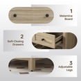 thumbnail image 6 of DELUXE LIVING 30" Bathroom Vanities with Sink Top, Adjustable Feet & Soft Closing Drawers, Light Oak, 6 of 9