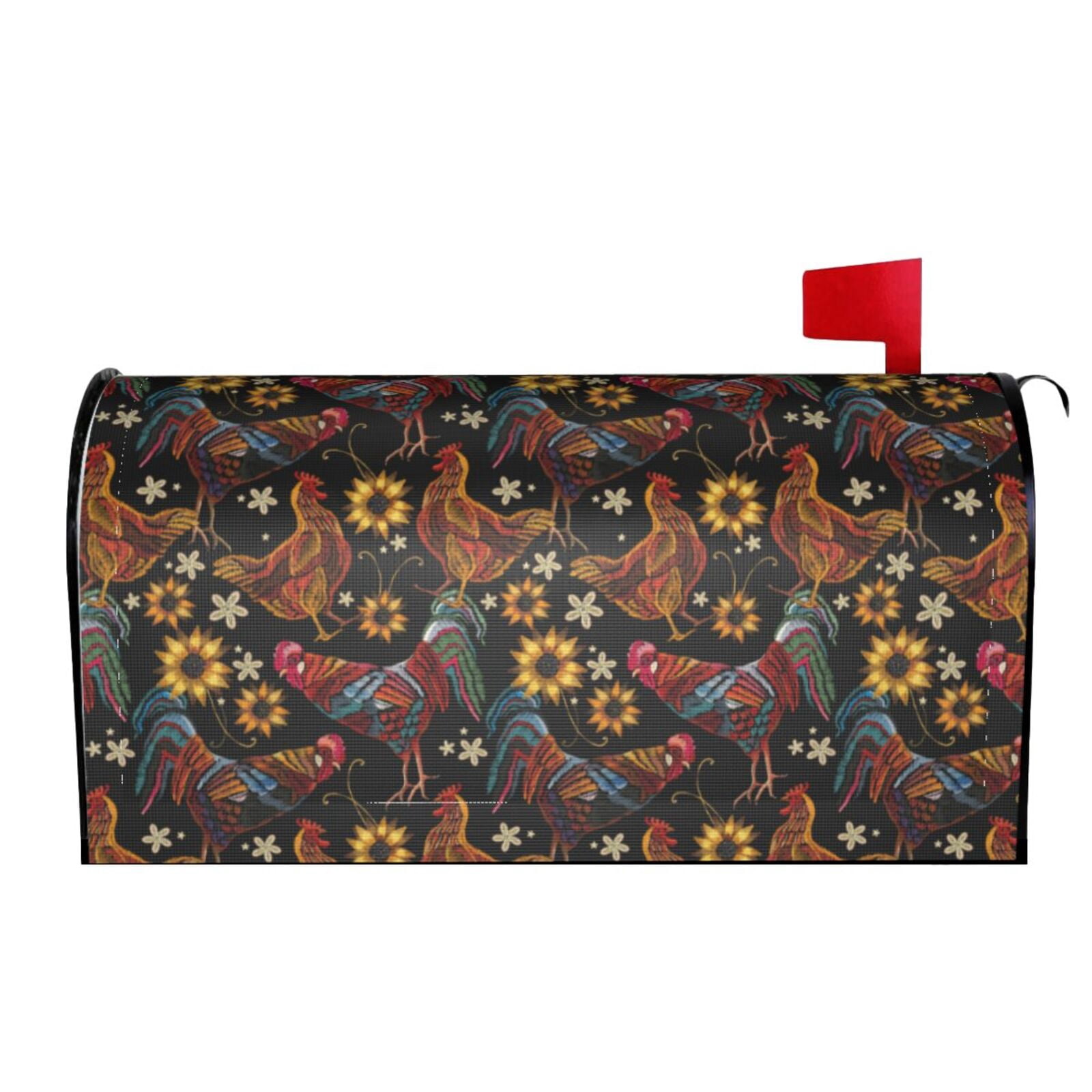 Xecao Sunflower Rooster for Mailbox Cover with Magnetic Strips, Waterproof and Sunscreen, Adds a Decorative Touch to Your Garden Yard.