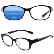 Safety Glasses With Readers 2.5 for Women Mens Blue Light Blocking Eye Protection Progressive Glasses Black