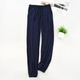 thumbnail image 2 of Mens Pajama Pants Pj Pants Male Home Trousers Closed Trousers Stretch Casual Loose Large Size Cool Trousers Pajama Bottoms Sleep Pants Navy 2XL, 2 of 3