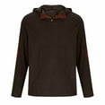 thumbnail image 3 of Coorders Mens Long Sleeve Crewneck Sweatshirts, Western Corduroy Sweatshirt with No Hood, Men's Casual Corduroy Henley Hoodies Tops ,Big and Tall Brown,Size L, 3 of 5
