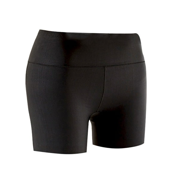 1pc Female Safety Pants Ice Silk High Waist Anti-emptied Pants Skirt Dress Shorts (High Waist L Black)