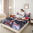 thumbnail image 4 of Castle Fairy Teens Adults Romantic Black Swan Twin Sheet Sets 3pcs,Paris Eiffel Tower Twin Fitted Sheet Microfiber,Valentine's Day Rose Breathable Flat Sheet,Breathable Home Decor, 4 of 7