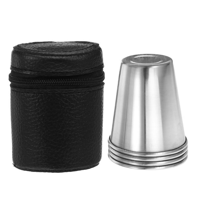 RUNROTOO 1 Ensemble Gobelets en Acier Inoxydable avec Couvercle Portable Antirouille pour Extérieur Camping Voyage Maison
