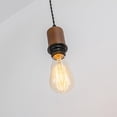 thumbnail image 3 of KAYYELAMP J-Type Total Length 11.8in Track Pendant Light E26 Brown Wooden Base Vintage Design for DIY Kitchen Sink Living Room(No Bulb, Track), 3 of 7