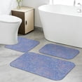 thumbnail image 4 of Paisley and Floral Blue Pattern Bathroom Rug Set 3 Piece,Non-Slip Bath Mat Set with U-Shaped Contour and Runner Soft Absorbent Washable, 4 of 5