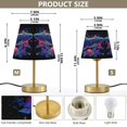 thumbnail image 2 of Tapered Desk Lamp with Antique Brass Base Table Lamps Dimmable LED Bulb Button Switch Night Light Colorful Whale Small, 2 of 8