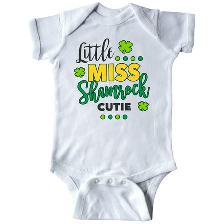 

Inktastic Little Miss Shamrock with Shamrocks and Dots Gift Baby Girl Bodysuit