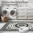 thumbnail image 5 of ODIKA 8'x10' Machine Washable Non-Slip Area Rug, Intricate Medallion Accent Floor Covering with Ornate Central Motif High Traffic Rug with Pad, Black, 661245, 5 of 8