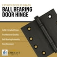 thumbnail image 2 of Embassy 3.5” x 3.5” Ball Bearing Door Hinge Heavy Duty Hinges Oil Rubbed Bronze with Ball Tips, 2 of 7