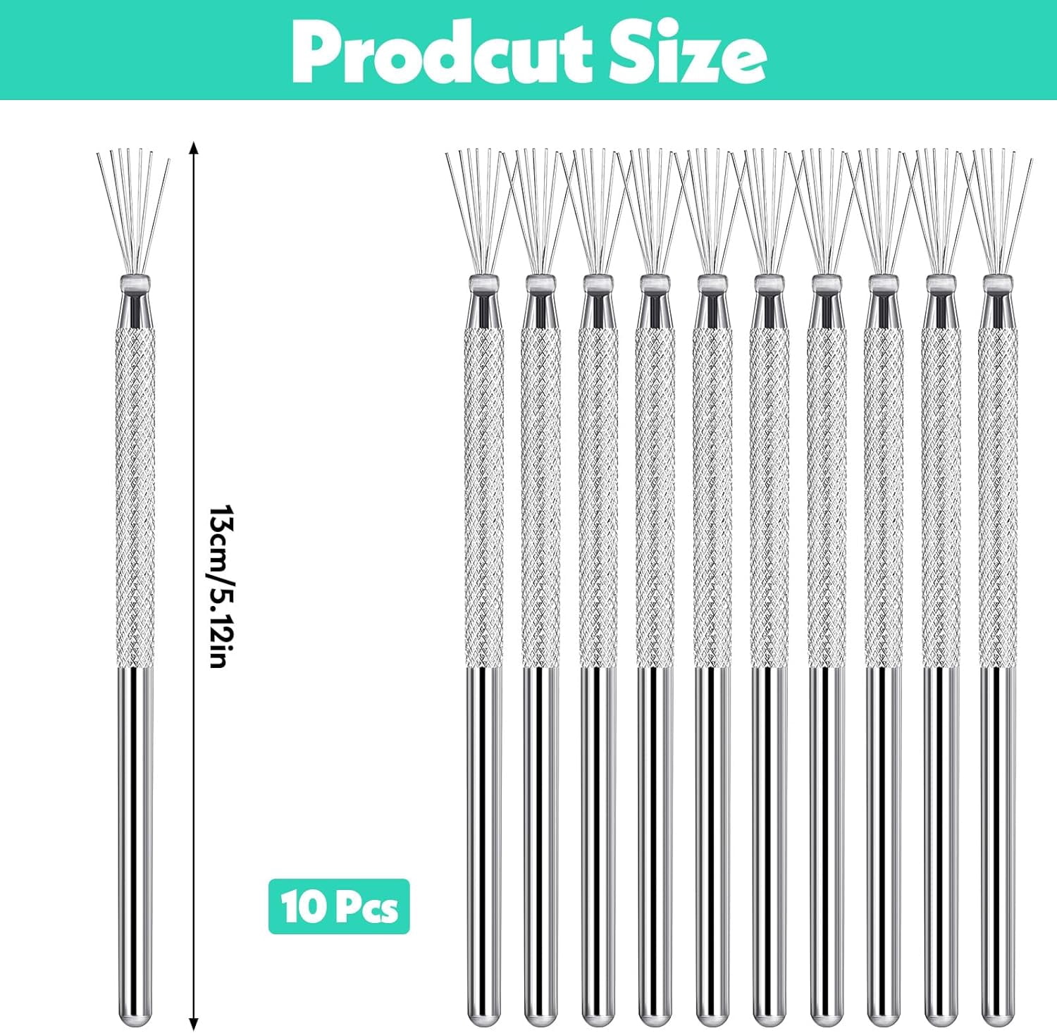 10 Pcs Needle Tools for Clay, Clay Modeling Tools, Seven Needles Wire Texture Tool, Sculpting Ceramics Pottery Carving Tool Ceramic Polymer Sculpting, Texturing,