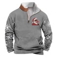 thumbnail image 1 of Sudadera sin capucha para hombre, de invierno, con cuello alto, cremallera, estampado navideño, jersey de manga larga, sudadera con capucha, blusa de poliéster para hombre, 1 of 2