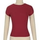 thumbnail image 4 of Top ahuecado sin espalda para mujer, camiseta ajustada de manga corta con ombligo y cuello alto, Top de belleza europea Sexy para chica de Color sólido Pompotops hfajkhk140839, 4 of 9
