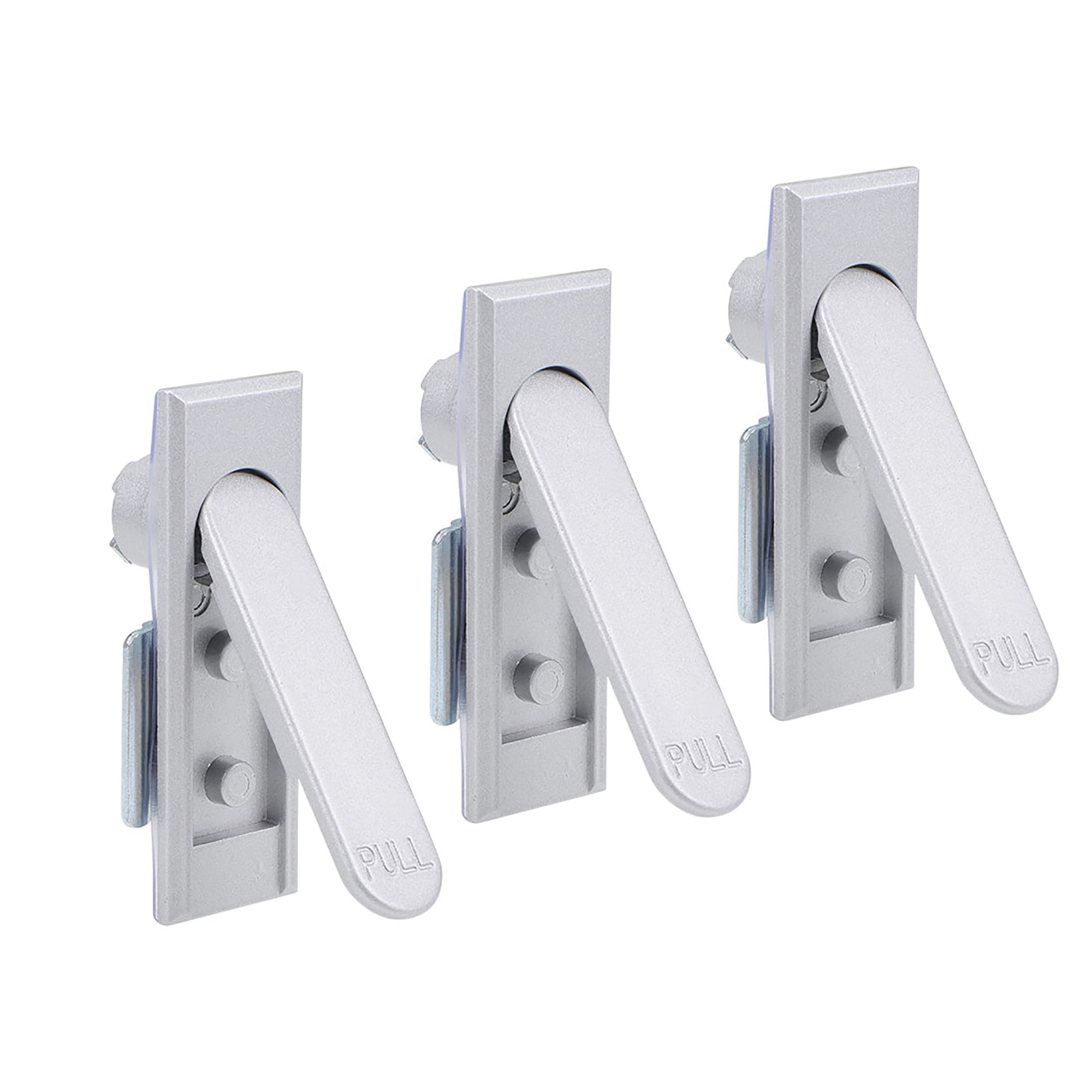 Electric Panel Cam Lock Pull Type Door Lock Silver 3PCS