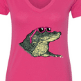 thumbnail image 4 of Inktastic Sunny Gator in Pink Sunglasses Women's V-Neck T-Shirt, 4 of 5