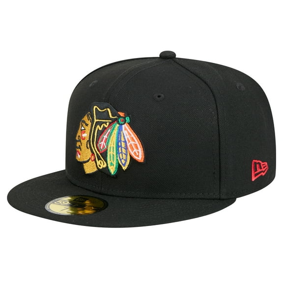 Men's New Era  Black Chicago Blackhawks Core 59FIFTY Fitted Hat