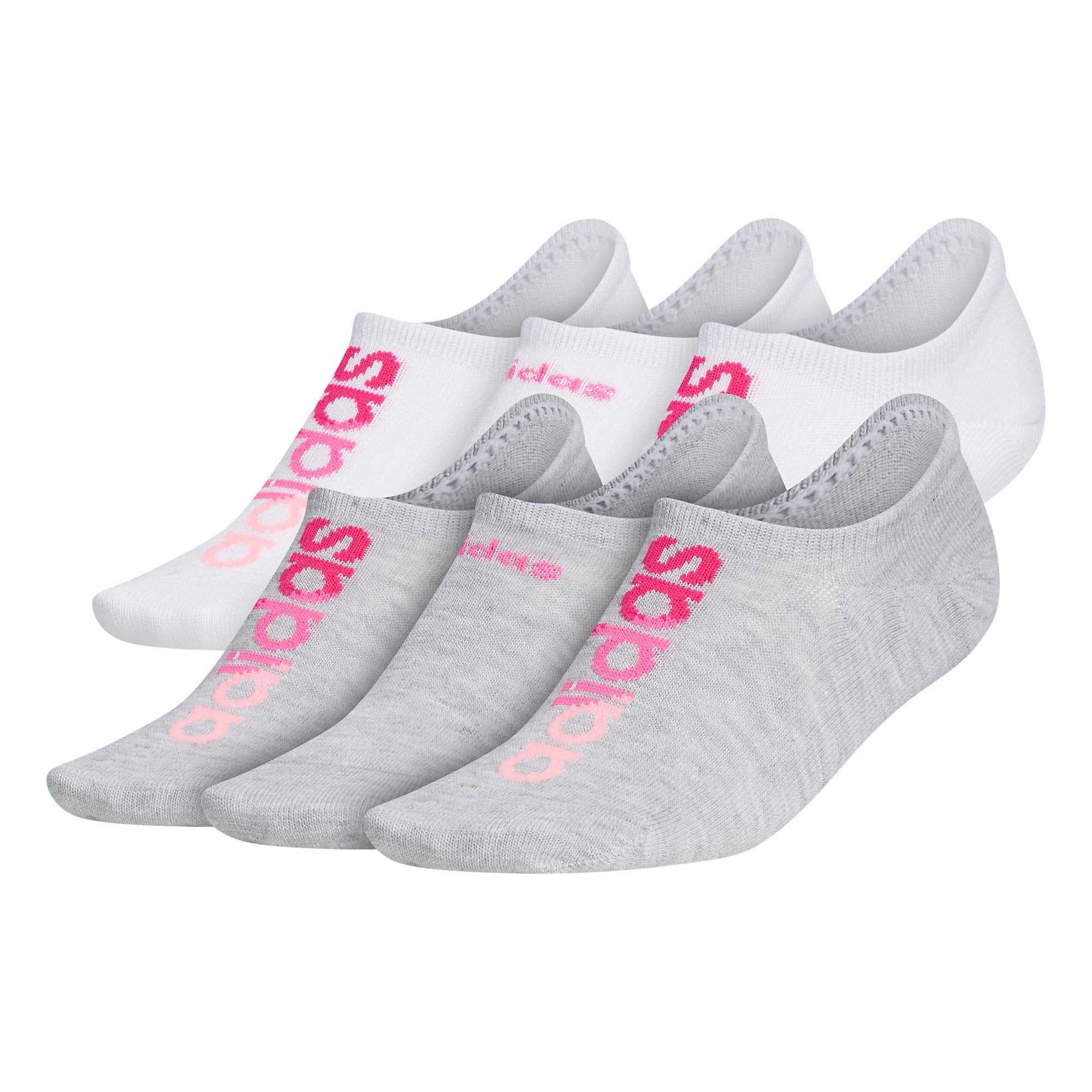 adidas Womens Superlite Linear Super No Show Socks (6-pair) - Walmart.com