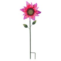 Evergreen Flag Beautiful Pink and Purple Floral Secret Solar Garden Stake - 11x5x35 in