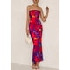 thumbnail image 3 of Vestido largo PRETTYGARDEN para mujer, ajustado sin tirantes, rojo marino, 3 of 9