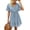 02 Floral Light Blue, variant on Women's Summer Dresses Casual Short Sleeve V Neck Ruffle Leopard Print High Waist Flowy Mini Dress with Belt M,Black