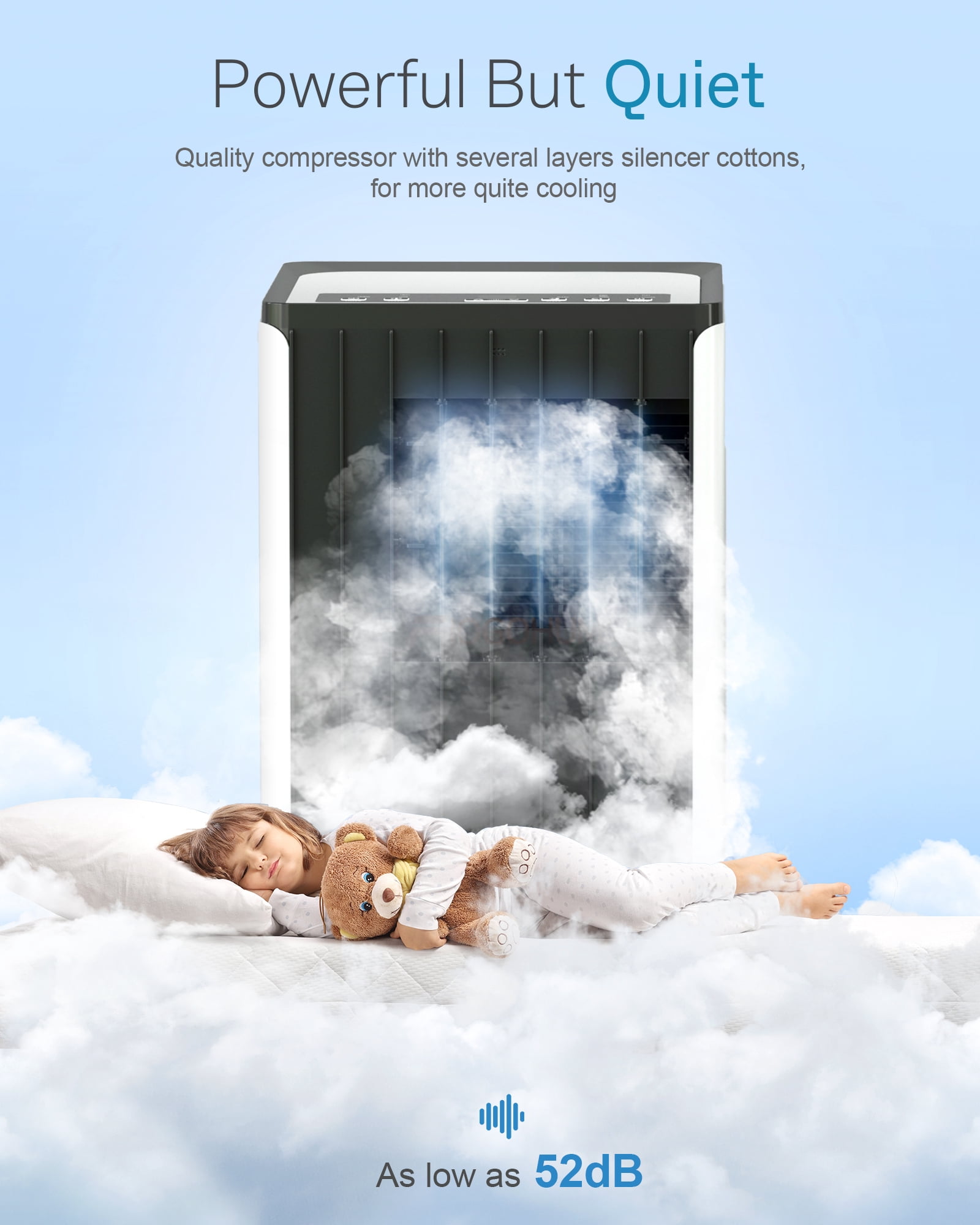 FIOGOHUMI 10000 BTU Portable Air Conditioner for 350 Square Feet with Remote Control