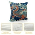 thumbnail image 4 of JEUXUS Blue Teal Sofa Pillowcase Dragon Orange Navy Blue Turquoise Throw Pillow Case Chinoiserie Style Pillows Nursery Decor Modern Linen Pillow Cover for Sofa Chair Car, 4 of 5