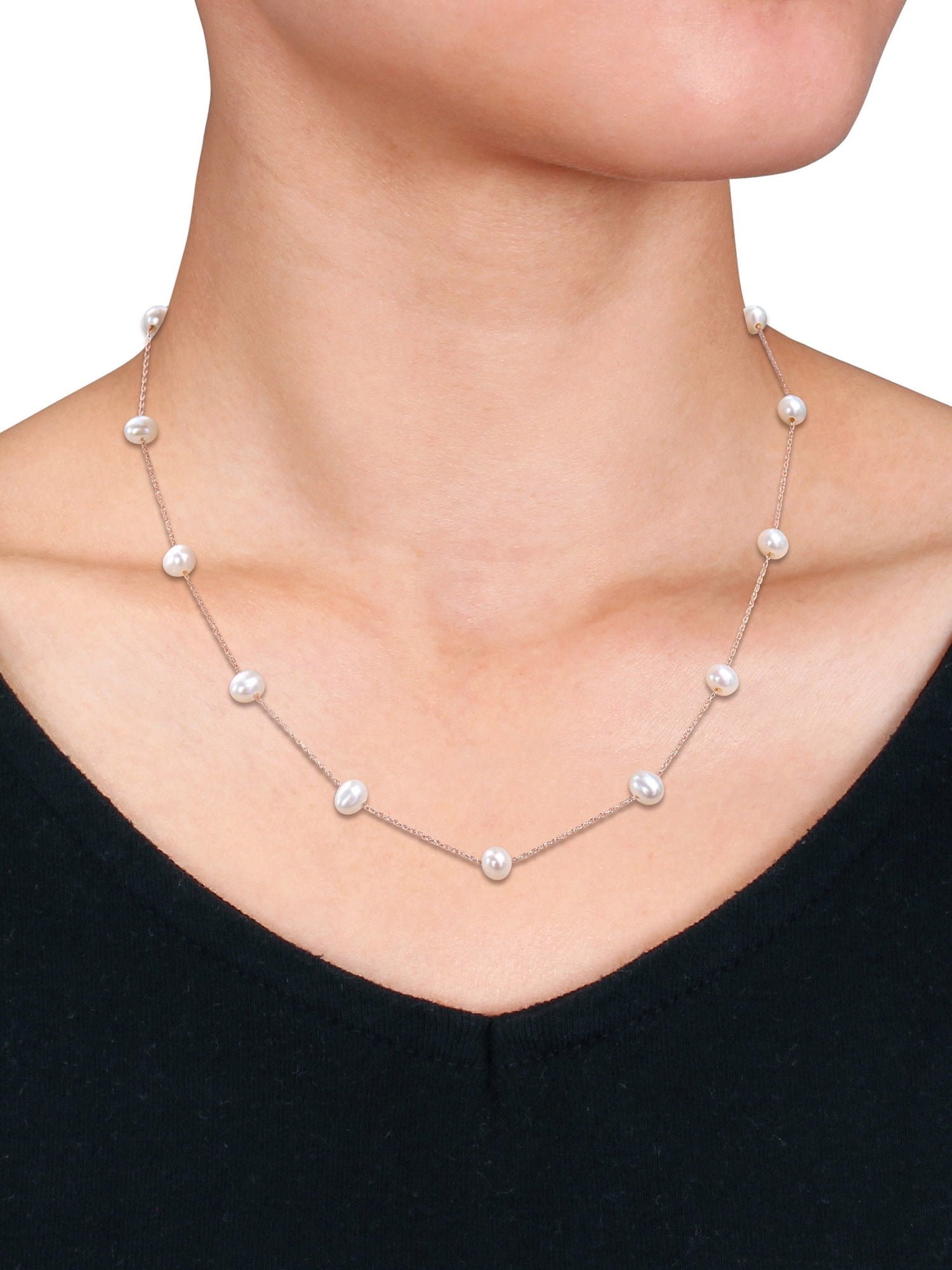 Everly Women's Cultured Pearl 10k Rose Gold Necklace