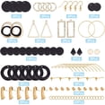 thumbnail image 2 of DIY Black Theme Earring Making Kit - 8 Pairs Freshwater Shell Charms Findings - Women's Jewelry Making Kit - Easy to DIY - Gift Idea Gold, 2 of 7