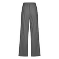 thumbnail image 5 of Womens 2025 Fall Baggy Wide Leg Womens Casual Solid Color Straight Wide Leg Trousers Pants with Pocket Stretch Casual Jeans Dark Gray S-5XL, 5 of 5