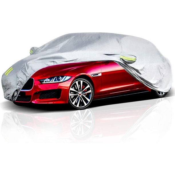 Eluto Car Cover Outdoor Sedan Cover Waterproof Windproof All Weather Scratch Resistant Outdoor Uv Protection With Adjustable Buckle Straps For Sedan Fits Up To 185 185 L X 70 W X 60 H Walmart Com